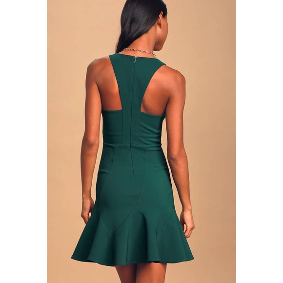Lulus Sweet Expectations Emerald Green Ruffled Mini Dress XL - Picture 7 of 7